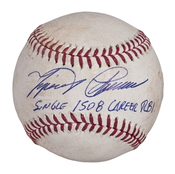 2016 Miguel Cabrera Game Used, Signed & Inscribed OML Manfred Baseball Used on 7/31/16 for Career RBI #1501 (MLB Authenticated)